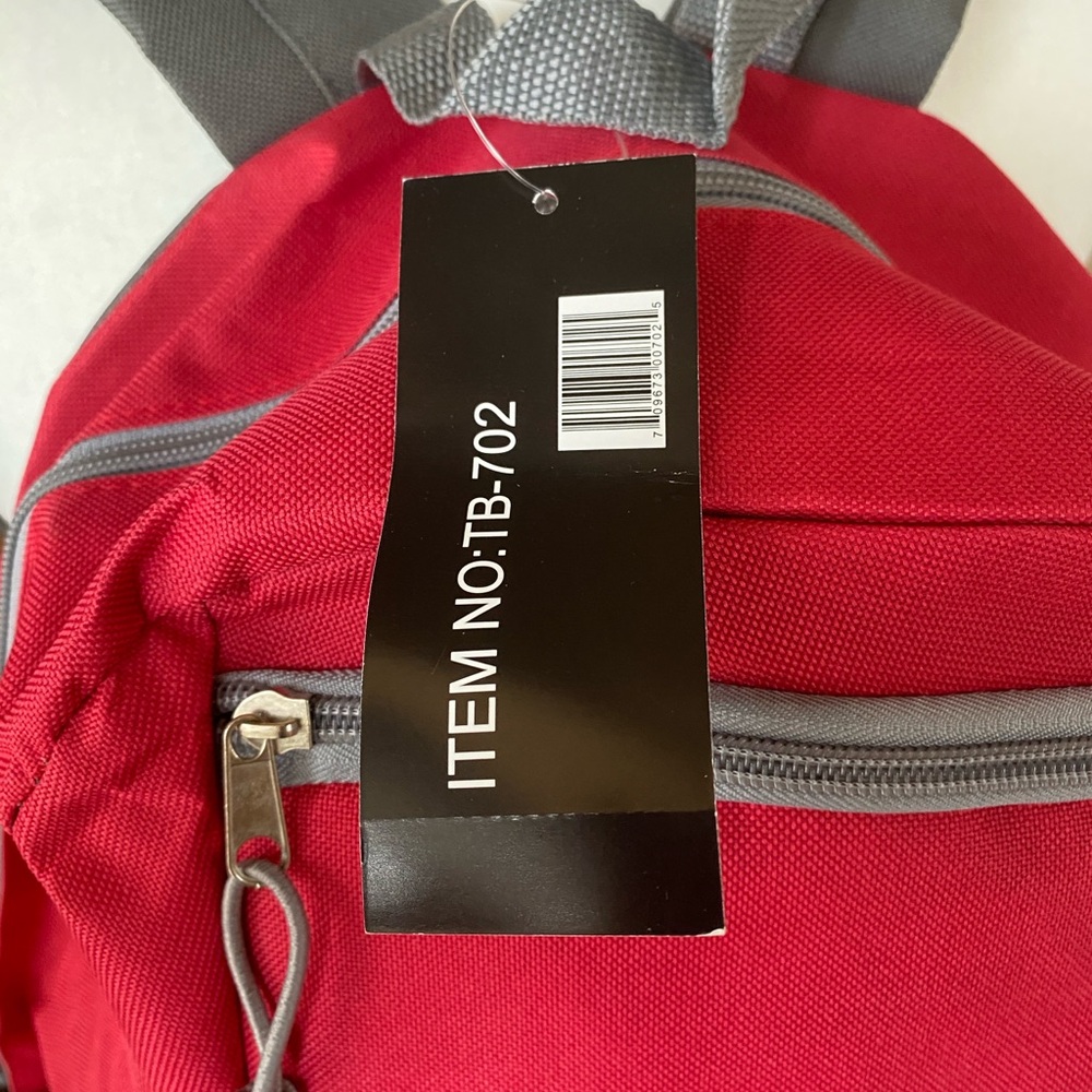 NWT Moda West Red and Gray Backpack - Picture 3 of 7